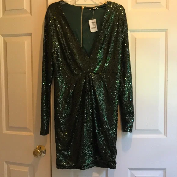 slim fit dress slacks Sail To Sable x Style Charade Charlotte Sequin Dress in Emerald – THE LUCKY  KNOT